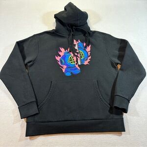 Pink Dolphin Scuba Flame Hoodie Men’s Medium Black Graphic Pullover Streetwear‎